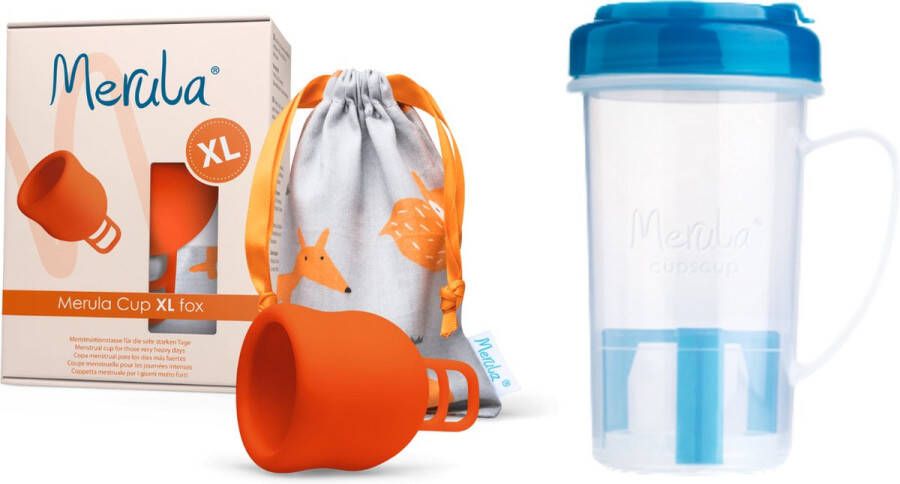 Merula Menstruatiecup + Cupscup XL Fox oranje