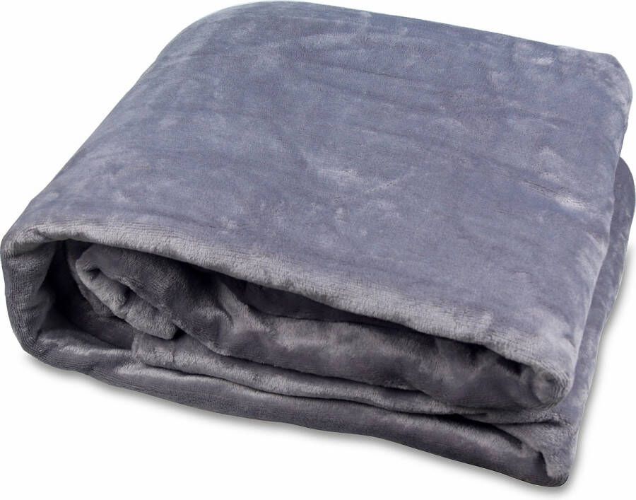 MESA LIVING Elektrische deken Warmtedeken Elektrische bovendeken 180 x 130 cm – 1-2 persoons 3 warmtestanden Automatisch uitschakelen na 12 uur Energiezuinig Wasbaar Lichtgrijs