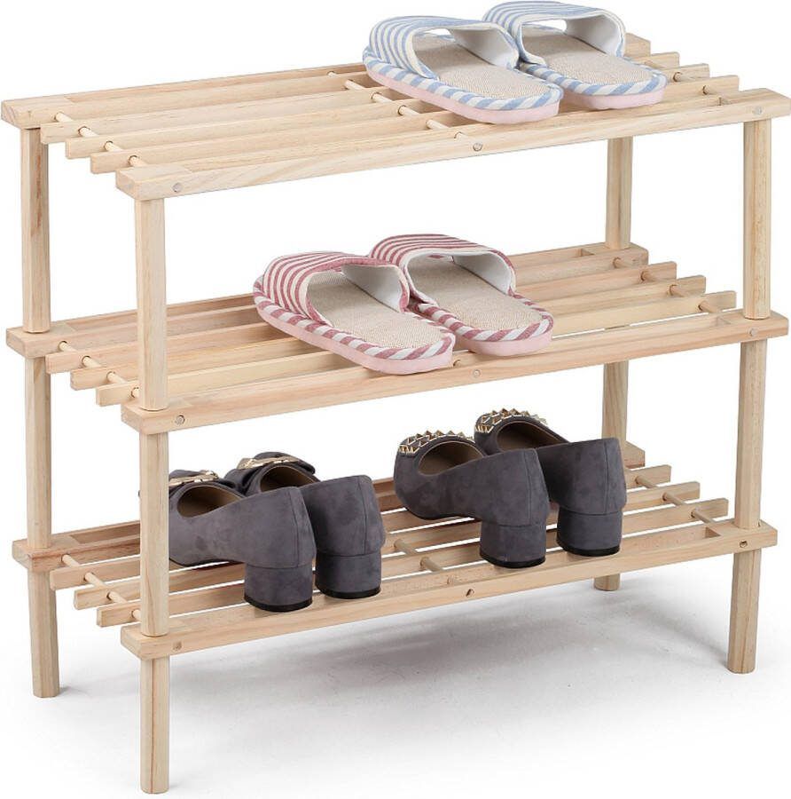 MESA LIVING houten schoenenrek schoenen-organiser houten rek