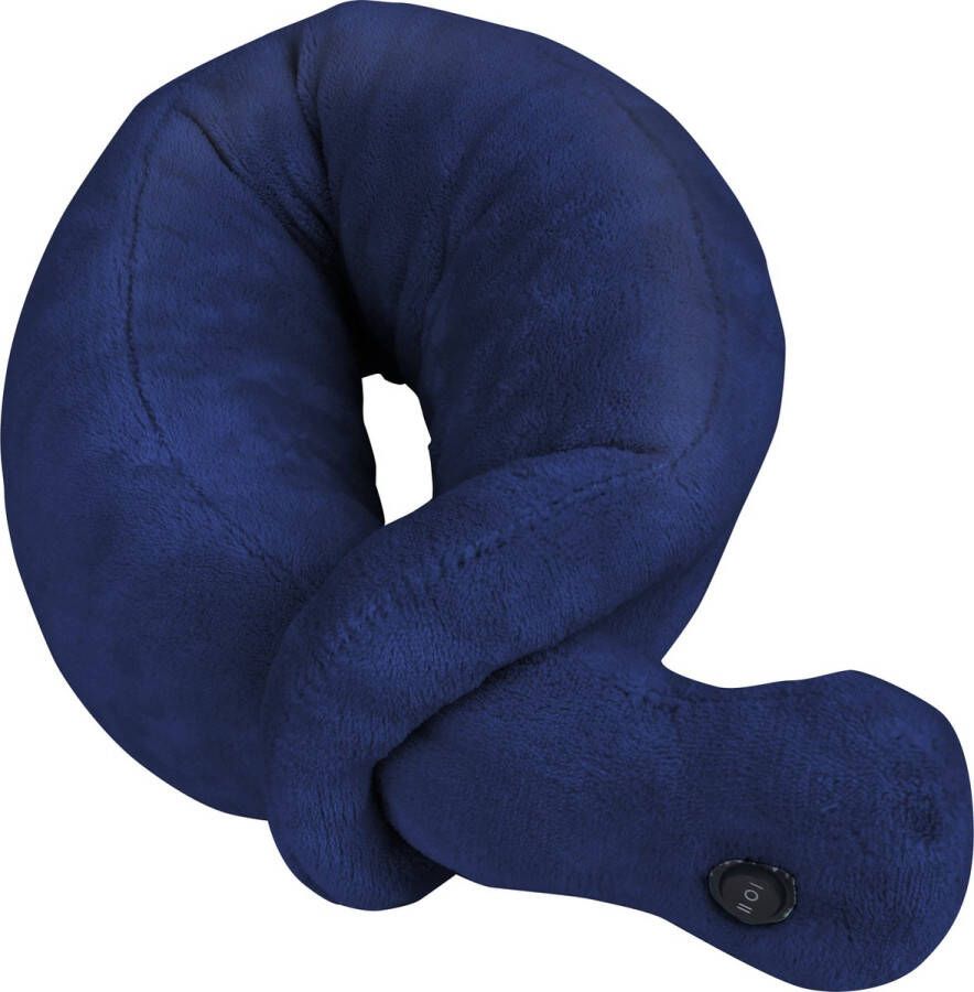MESA LIVING Massagekussen Blauw Nek en Schouders 83 x 10 cm 2x AA-batterij