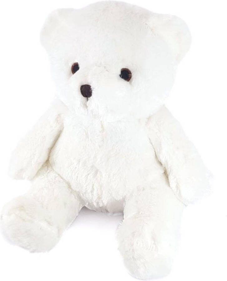 Message in a Cuddle Knuffel met jouw ingesproken bericht Beer (Wit) knuffel 45cm Inclusief Voice Recorder Cadeau: Valentijn – Moederdag – Vaderdag – Jubileum Kraamcadeau Knuffel met geluid met jouw eigen stem Knuffel Boodschap –