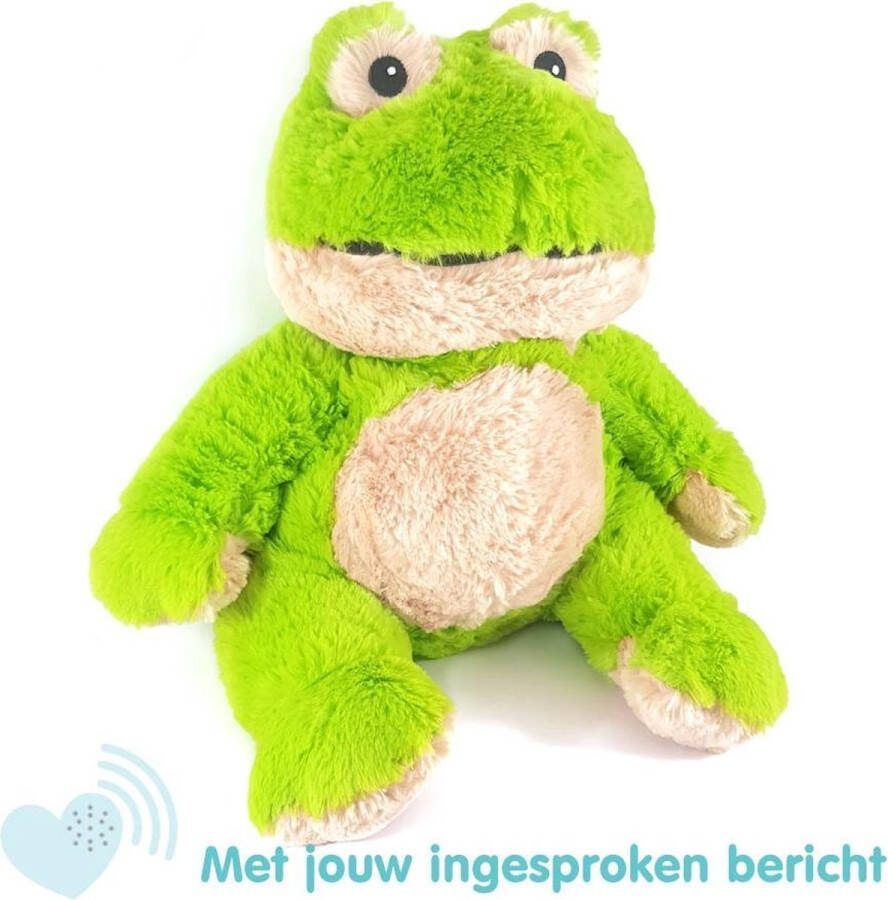 Message in a Cuddle Knuffel met jouw ingesproken bericht Kikker knuffel 45cm Inclusief Voice Recorder Cadeau: Valentijn – Moederdag – Vaderdag – Jubileum Kraamcadeau Knuffel met geluid met jouw eigen stem Knuffel Boodschap –