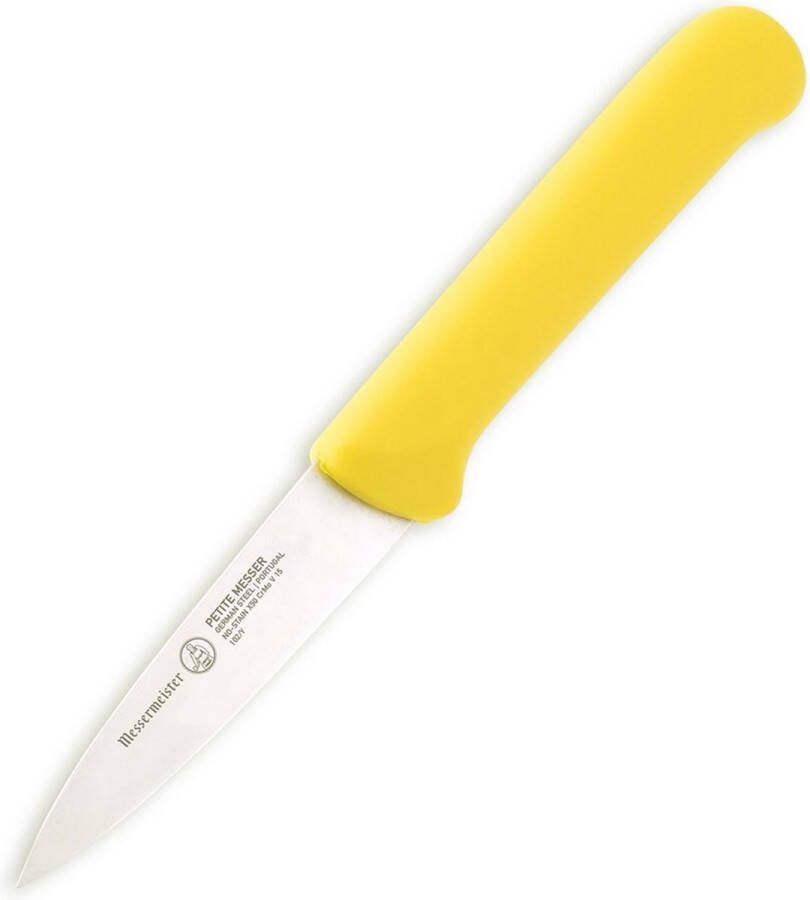 Messermeister Speerpunt schilmes Geel RVS lemmet 7 5cm