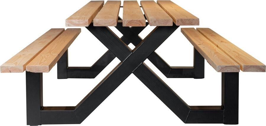 MetaalEnzo Picknicktafel van staal en hout WX-Poot