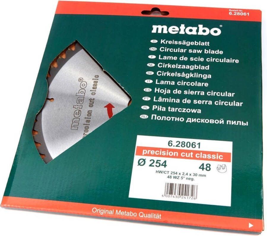 Metabo 254 x 2 4 x 30 mm Zaagblad voor Hout