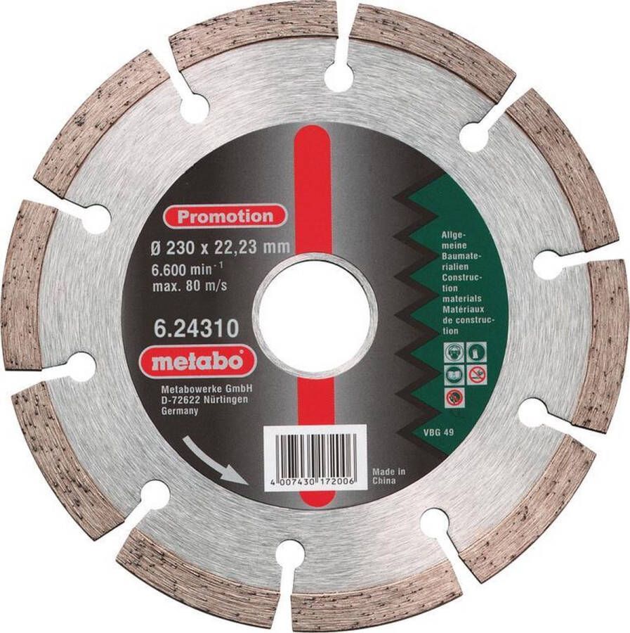 Metabo 624310000 DIA-DSS Diamantdoorslijpschijf 230 x 22 23mm universeel