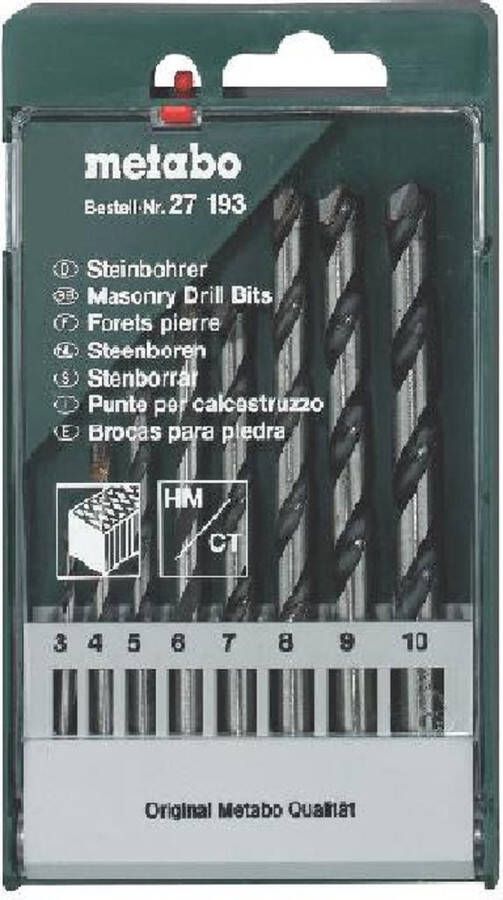 Metabo 627193000 8 delige Steenboren set in cassette