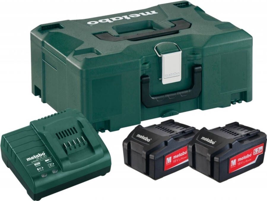 Metabo 685065000 18V Li-Ion accu starterset (2x 5.2Ah) + lader in Metaloc