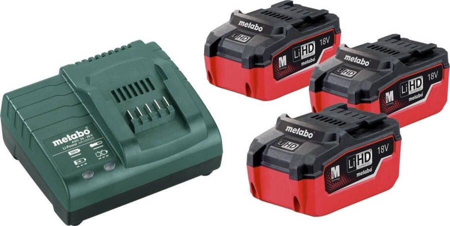 Metabo 685074000 18V LiHD accu starterset (3x 5.5Ah) + lader
