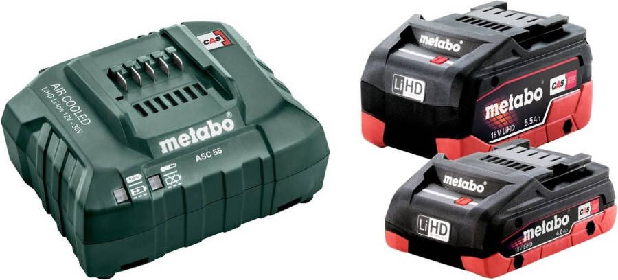 Metabo 685160000 Accu en acculader voor gereedschap 18 V 4.0 Ah 5.5 Ah Li-ion