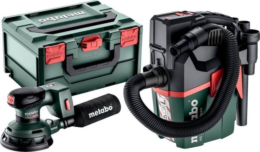 Metabo Accu Set 18 V SXA 18 LTX 125 BL Accu-Excenterschuurmachine + AS 18 L PC Compact Accu-Alleszuiger In x 215