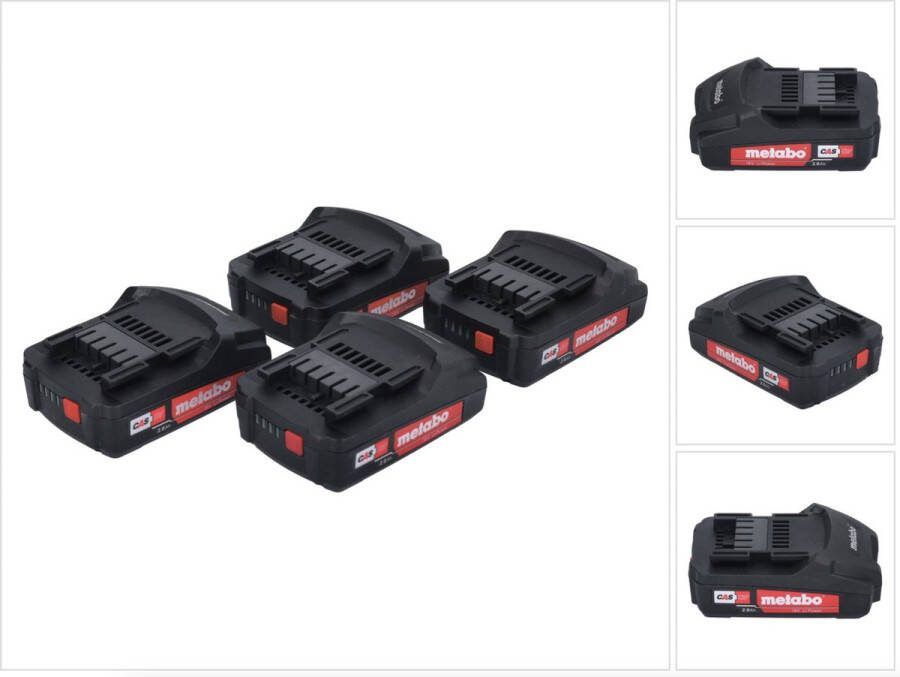 Metabo accuset 4x Li-Power accupack 18 V 2 0 Ah CAS Li-Ion accu ( 4x 625596000 ) met laadniveau-indicator