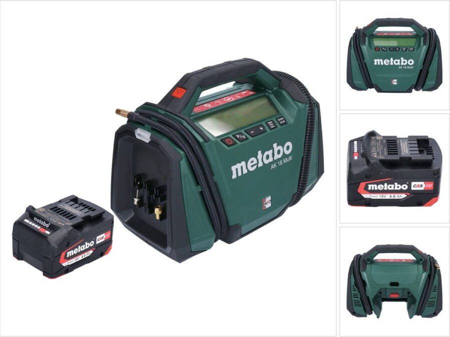 Metabo AK 18 Multi accucompressor 18 V 11 bar + 1x oplaadbare accu 4.0 Ah zonder oplader