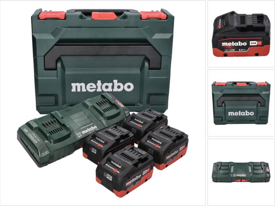Metabo basisset LiHD 18 V + 4x accu 8.0 Ah + dubbele lader + X ( 685135000 )