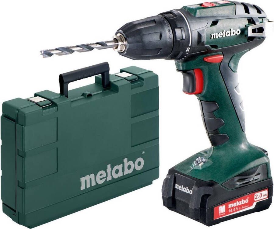 Metabo BS 14 4 Accuboormachine- 14 4 Volt incl. 2 li-ion accu-packs (2.0 Ah) en lader in koffer
