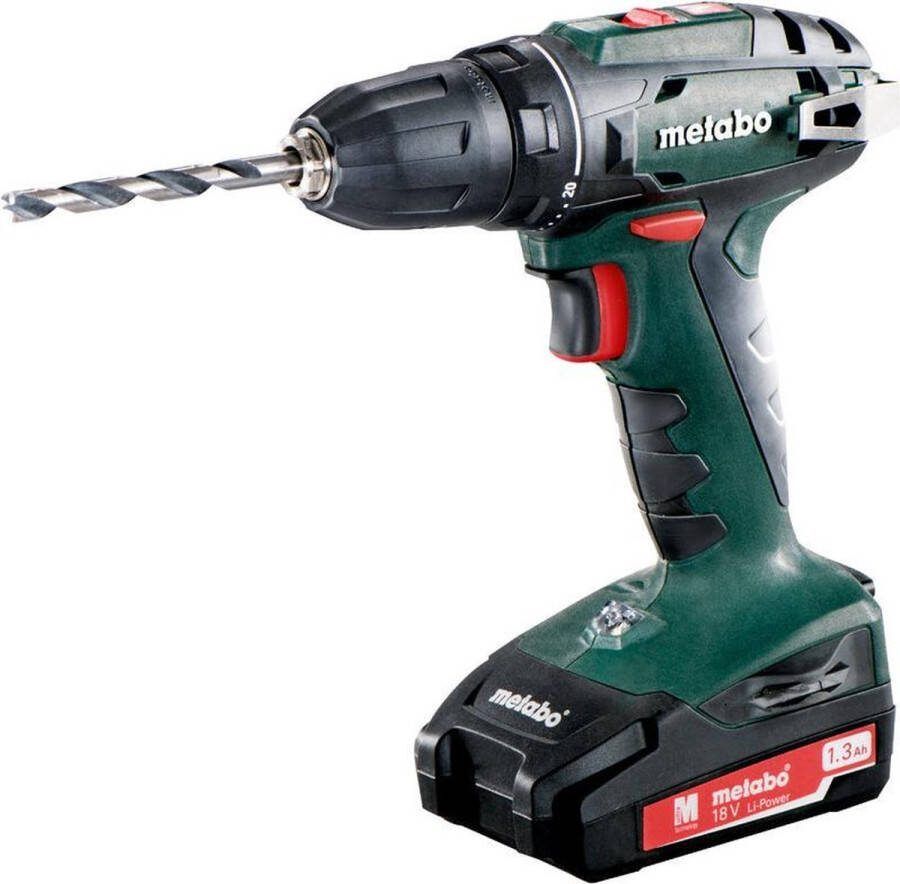 Metabo BS 18 18V Li-Ion accu boor- schroefmachine set (2x 1.3Ah accu) in koffer