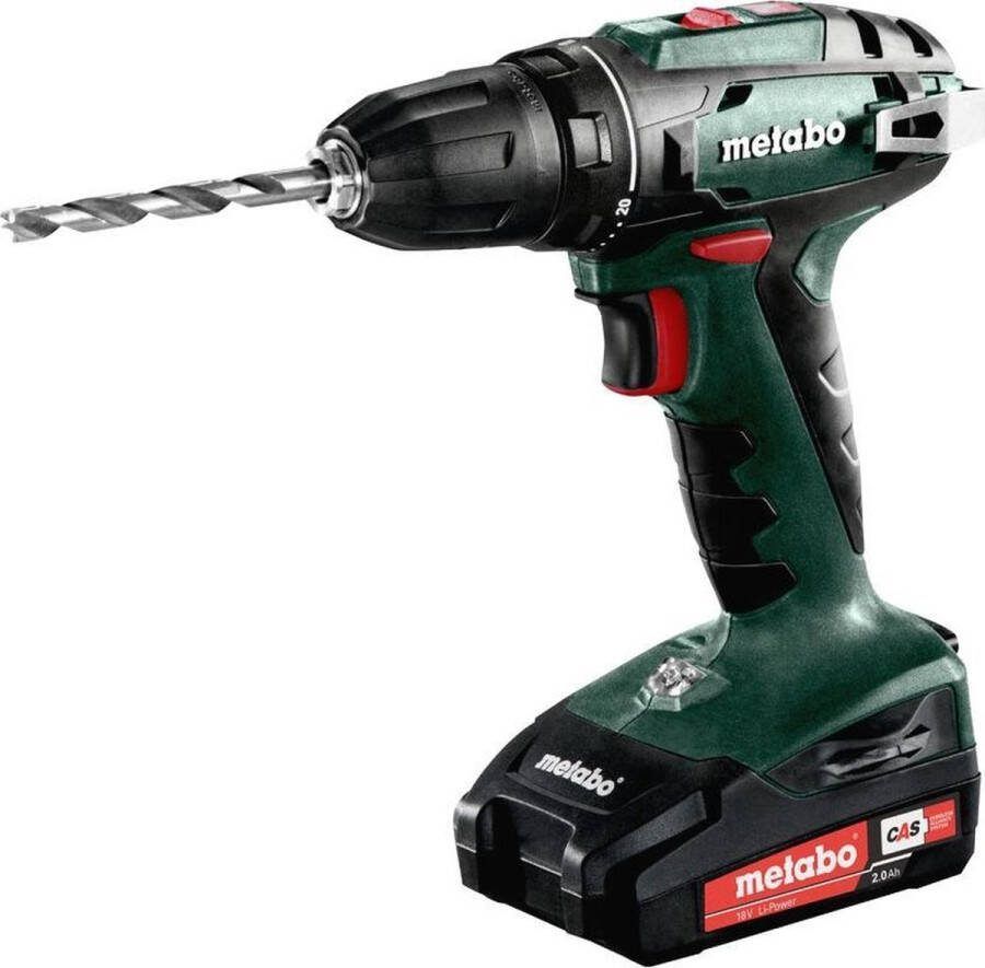 Metabo BS 18 18V Li-Ion accu Boor- schroefmachine set (2x 2.0Ah accu) in koffer