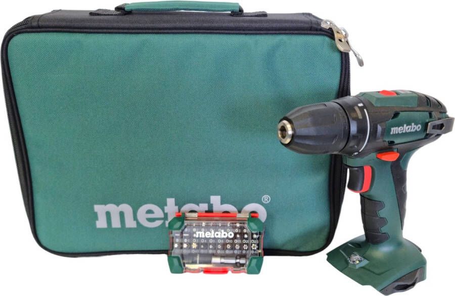 Metabo BS 18 accuboormachine 18 V 48 Nm + bitbox + tas zonder accu zonder oplader