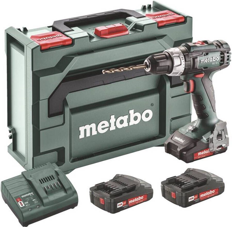 Metabo BS 18 L 18V Li-Ion accu boor- schroefmachine set (3x 2 0Ah accu) in koffer