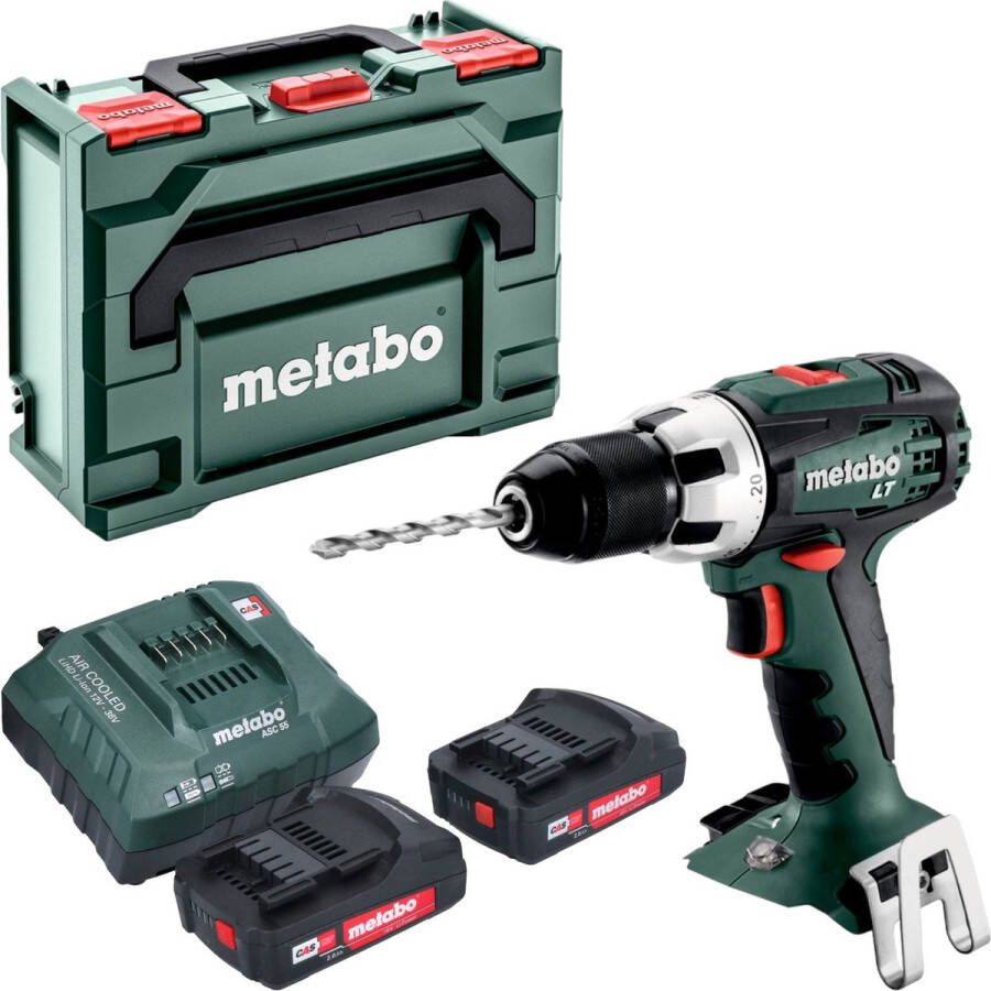 Metabo BS 18 LT accuboormachine 18 V 60 Nm + 2x accu 2.0 Ah + lader + X