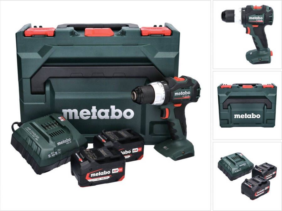 Metabo BS 18 LT BL accuboormachine 18 V 75 Nm borstelloos + 2x accu 4.0 Ah + lader + X