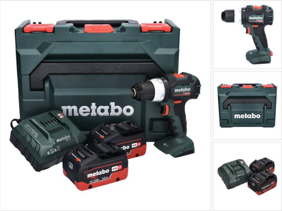 Metabo BS 18 LT BL accuboormachine 18 V 75 Nm borstelloos + 2x accu 5 Ah + lader + X