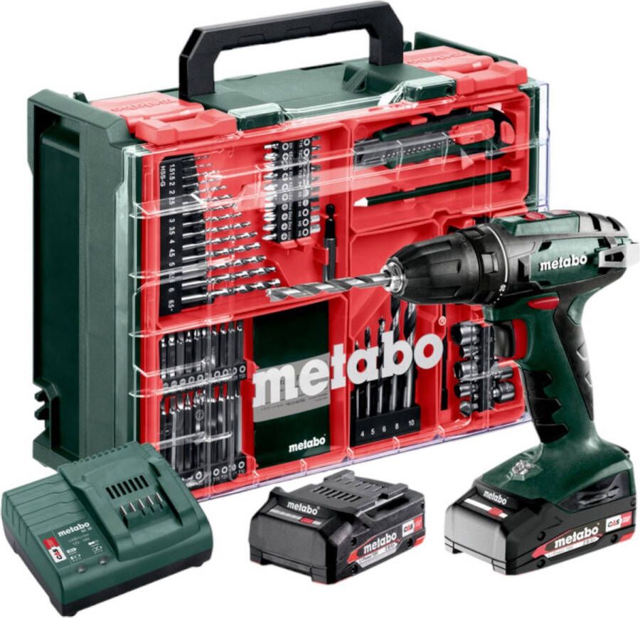 Metabo BS 18 Set 602207710 Accu-schroefboormachine 18 V 2 Ah Li-ion Incl. 2 accus Brushless Incl. koffer Incl. lader