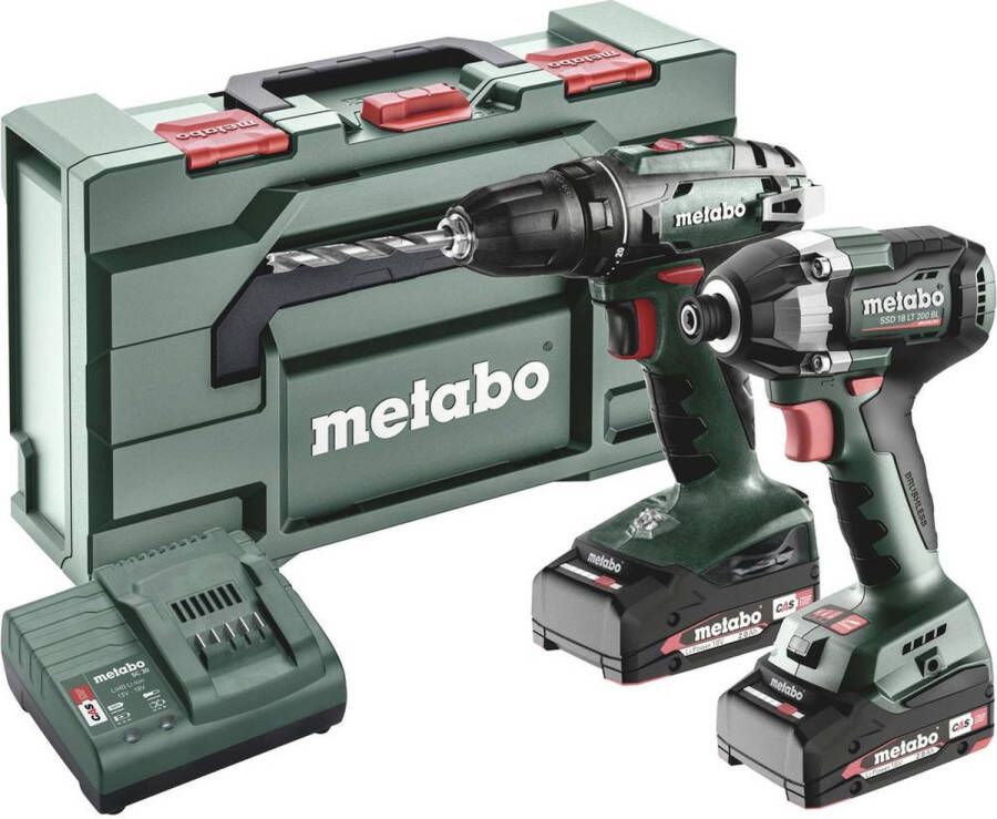 Metabo BS+SSD200LTBL 685193000 Accu-schroefboormachine Accu-slagmoersleutel 18 V 2 Ah Li-ion Incl. accu Incl. lader