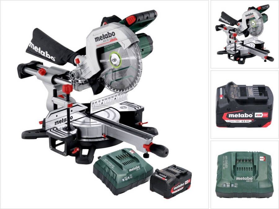 Metabo KGS 18 LTX BL 254 18v Accu afkortzaag met trekfunctie met 1x 4.0 accu 614254920