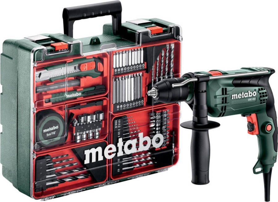 Metabo Klopboormachine SBE 650 W 78-delige accessoireset Groen
