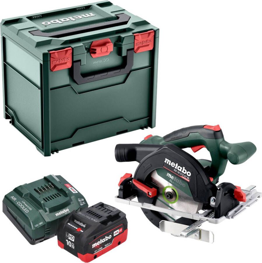 Metabo KS 18 LTX 57 BL accucirkelzaag 18 V 57 mm + 1x LiHD accu 10.0 Ah + lader + x