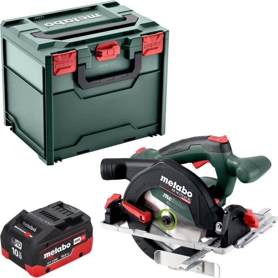 Metabo KS 18 LTX 57 BL Accucirkelzaag 18 V 57 mm + 1x LiHD accu 10.0 Ah + x zonder lader