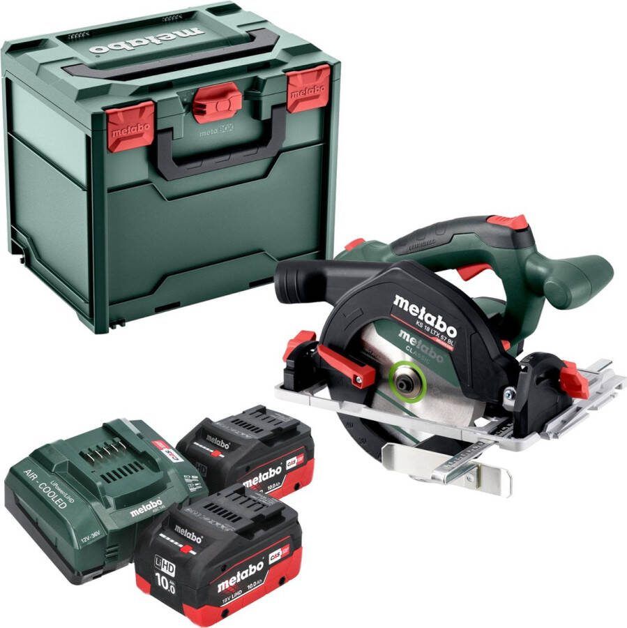 Metabo KS 18 LTX 57 BL accucirkelzaag 18 V 57 mm + 2x LiHD accu 10.0 Ah + lader + x
