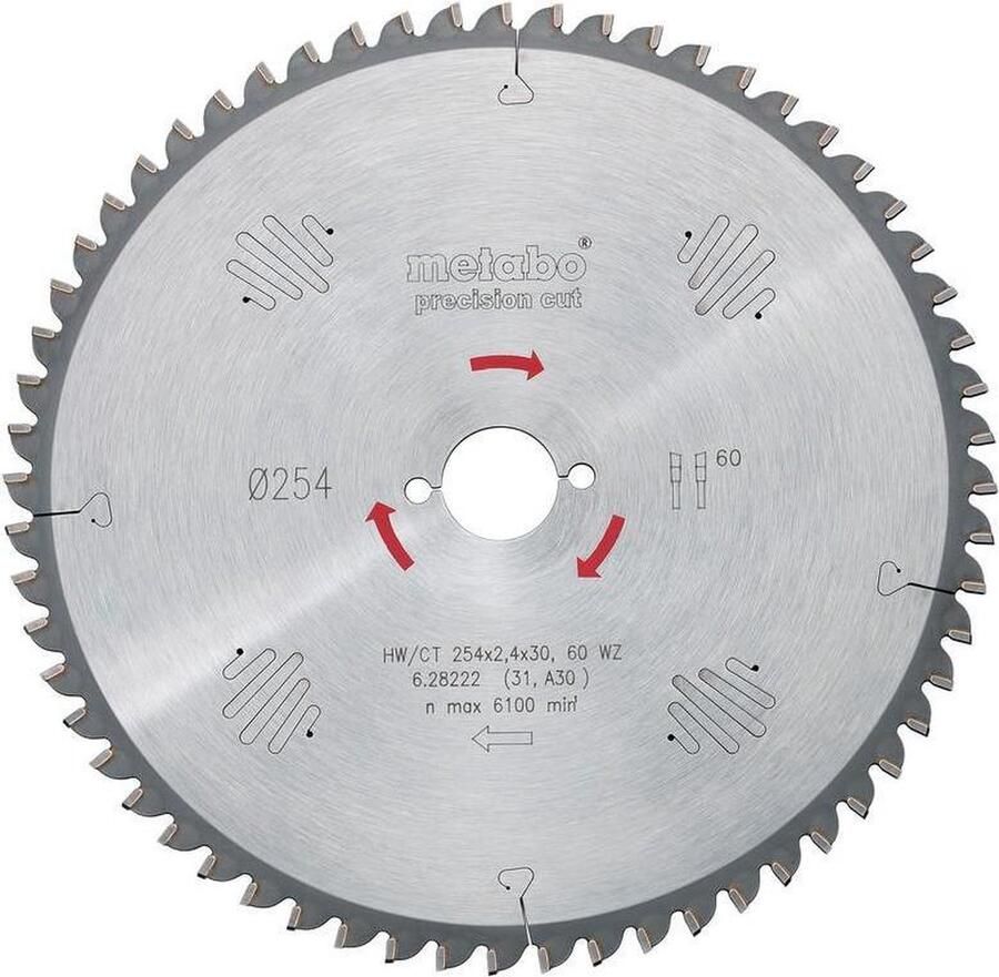 Metabo 628057000 Precision Cut Cirkelzaagblad 315 x 30 x 48T Hout MDF