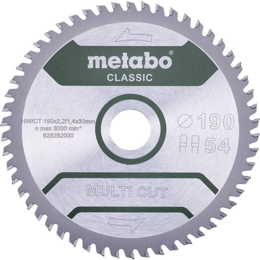 Metabo 628658000 Multi Cut Cirkelzaagblad 160 x 20 x 42T Laminaat Kunststof Aluminium