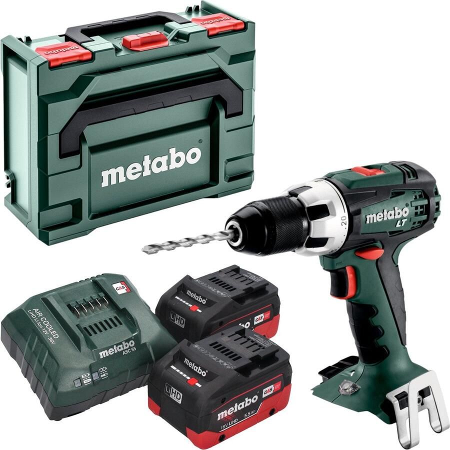 Metabo BS 18 LT accuboormachine 18 V 60 Nm + 2x LiHD accu 5.5 Ah + lader + X
