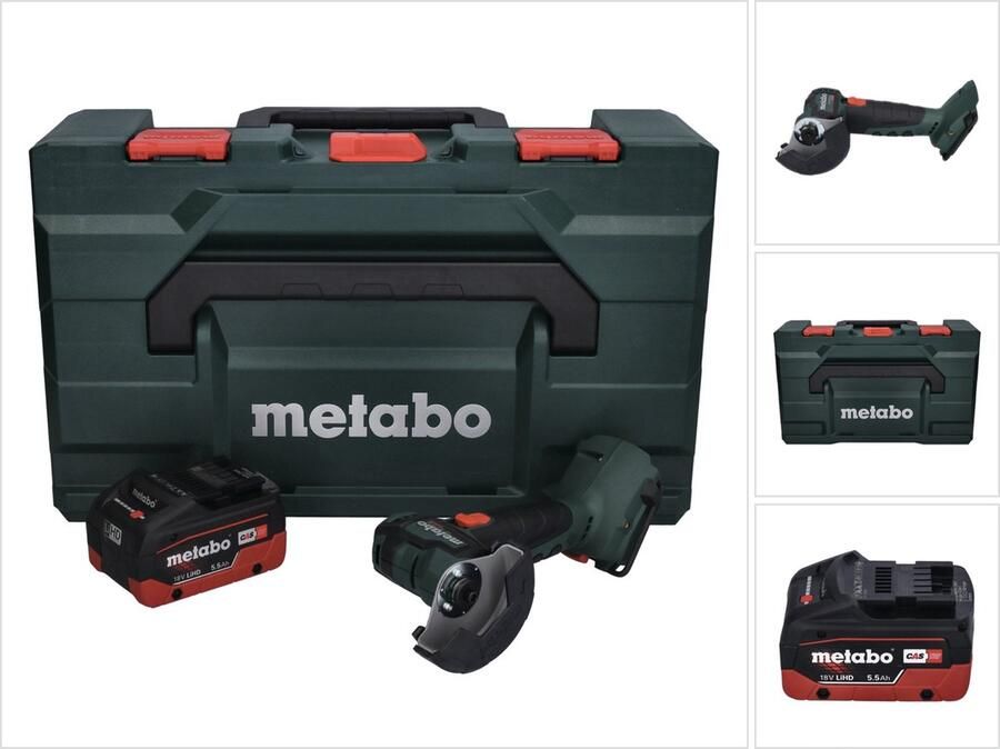 Metabo CC 18 LTX accu haakse slijper 18 V 76 mm borstelloos + 1x accu 5.5Ah + X zonder lader