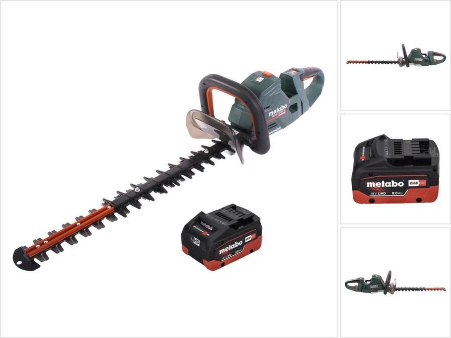 Metabo HS 18 LTX BL 55 accu heggenschaar 18 V 50 cm borstelloos + 1x accu 8.0 Ah zonder oplader