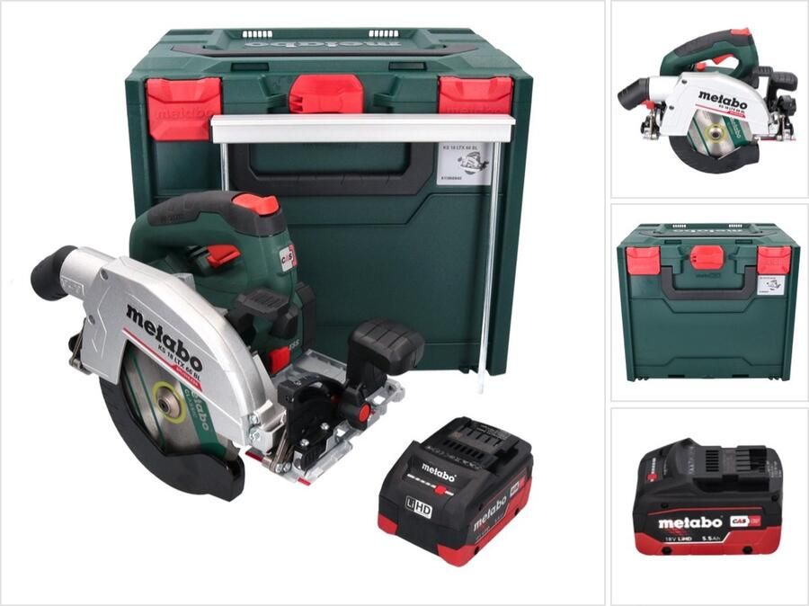Metabo KS 18 LTX 66 BL Accucirkelzaag 18 V 165 mm + 1x accu 5 Ah + X zonder lader