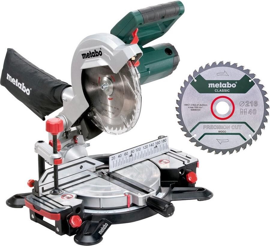 Metabo KS 216 M Lasercut Set Verstekzaag Incl. 2 zaagbladen