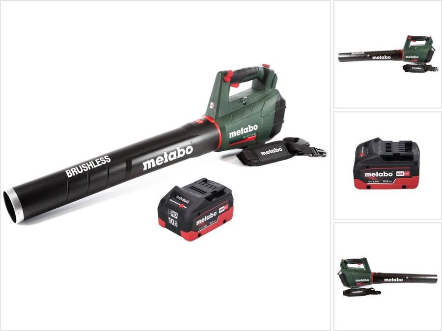 Metabo LB 18 LTX BL accu bladblazer 18 V borstelloos + 1x oplaadbare accu 10.0 Ah zonder lader