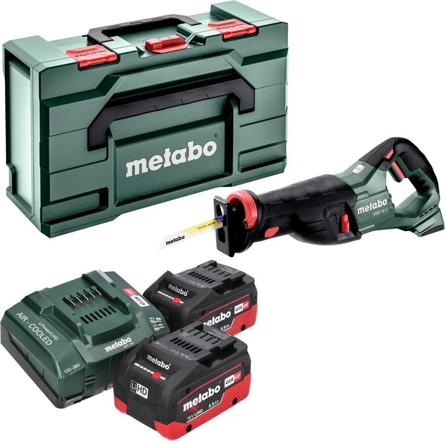 Metabo SSEP 18 LT accu reciprozaag 18 V 32 mm + 2x LiHD accu 5 Ah + lader + x
