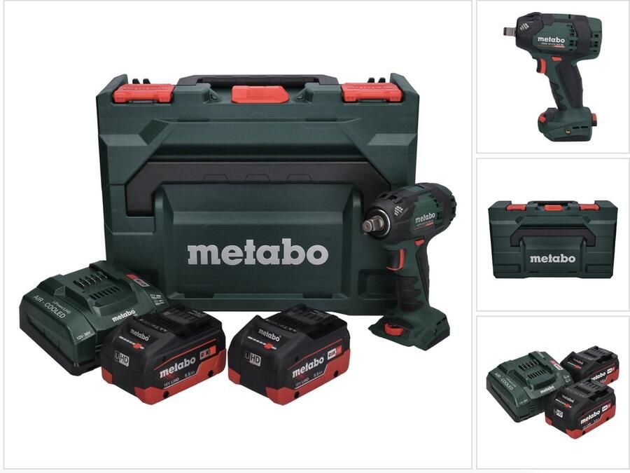 Metabo SSW 18 LTX 300 BL accuslagmoersleutel 18 V 300 Nm 1 2 borstelloos + 2x oplaadbare accu 5 Ah + lader + X