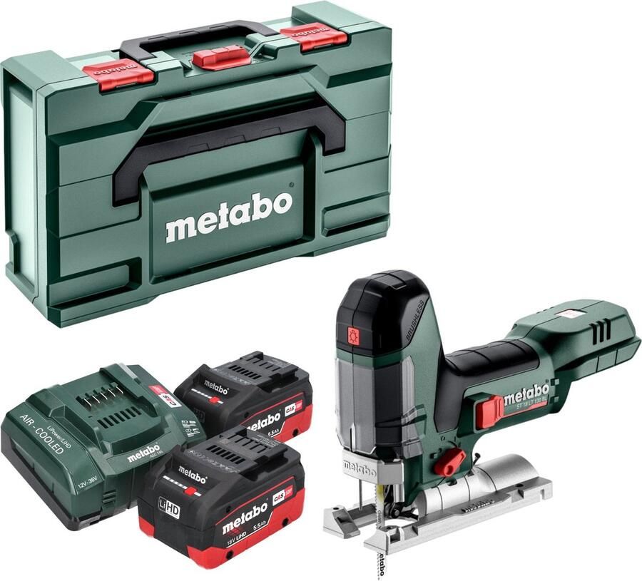Metabo ST 18 LT 130 BL accudecoupeerzaag 18 V 130 mm borstelloos + 2x LiHD accu 5 Ah + lader + x