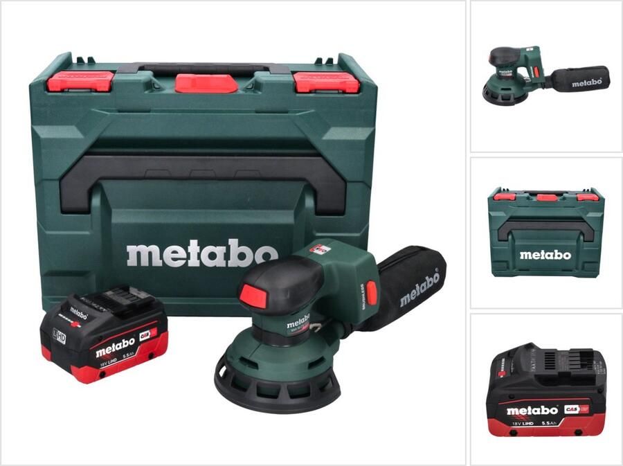 Metabo SXA 18 LTX 125 BL accu excenterschuurmachine 18 V 125 mm borstelloos + 1x accu 5 Ah + X zonder lader