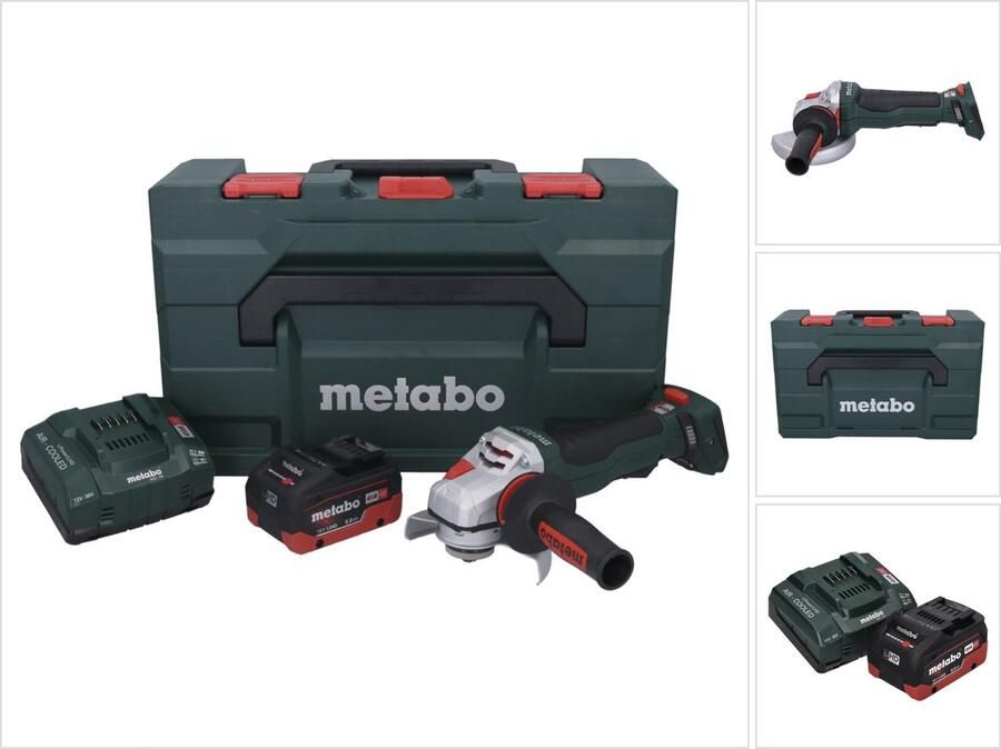 Metabo WPBA 18 LTX BL 15-125 Quick DS accu haakse slijper 18 V 125 mm borstelloos + 1x accu 8.0 Ah + lader + X