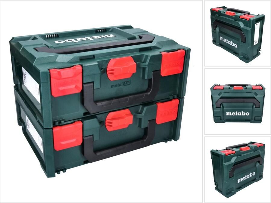 Metabo X 145 Set 2x Systeem Gereedschapskoffer Stapelbaar 396 x 296 x 145 mm zonder inzetstuk