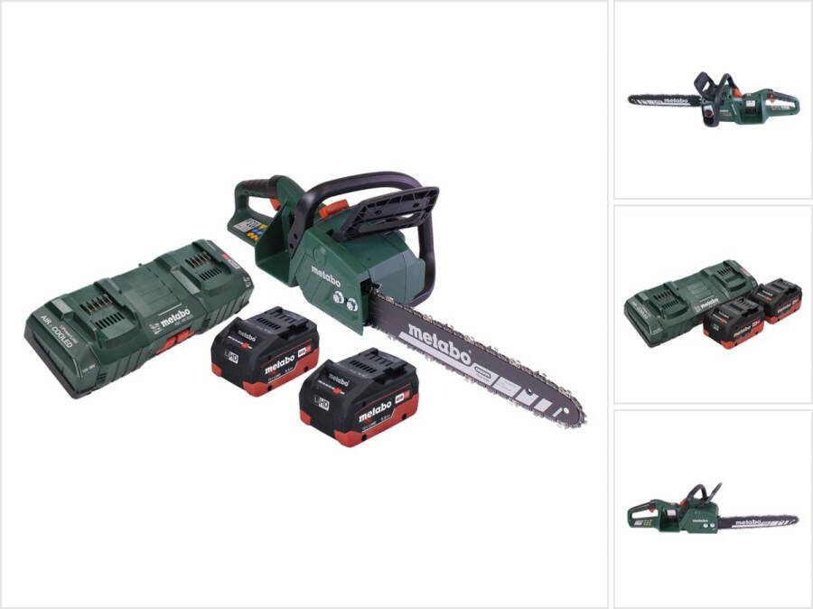 Metabo MS 36-18 LTX BL 40 Accu-kettingzaag 36 V ( 2x 18 V ) 40 cm 22 m s borstelloos + 2x accu 5 Ah + dubbele lader