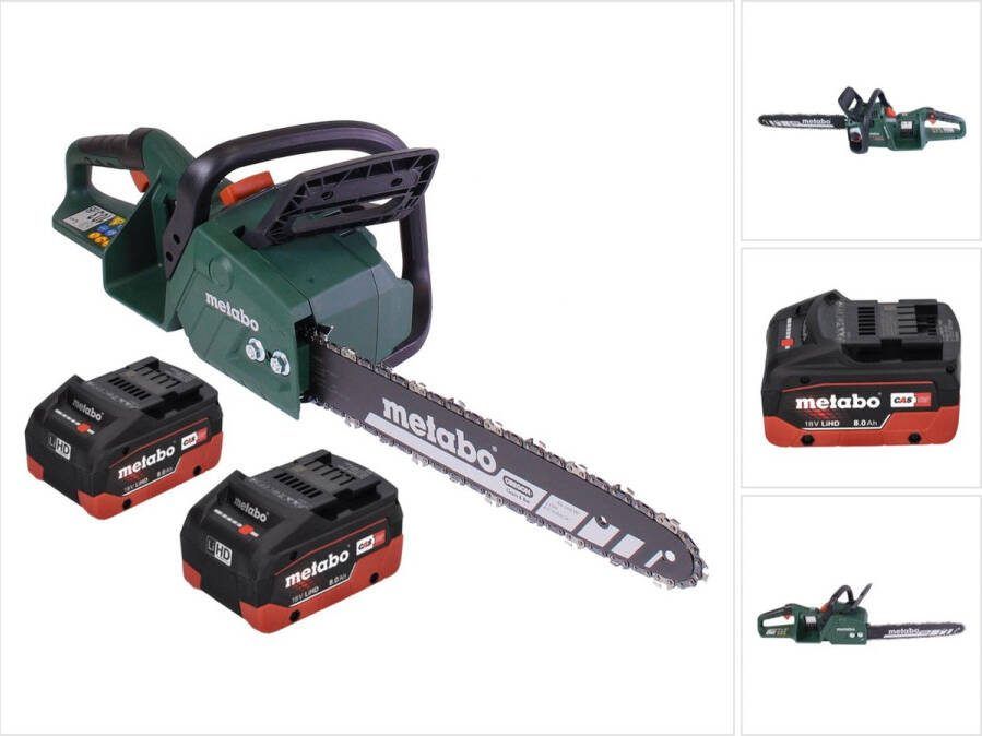 Metabo MS 36-18 LTX BL 40 Accu-kettingzaag 36 V ( 2x 18 V ) 40 cm 22 m s borstelloos + 2x accu 8.0 Ah zonder lader