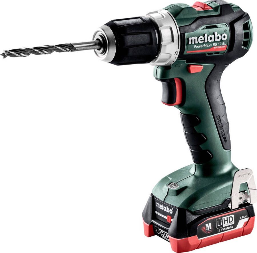 Metabo PowerMaxx BS 12 BL 12V LiHD accu boor- schroefmachine set (2x 4 0Ah accu) in koffer koolborstelloos